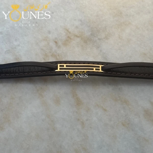 دستبند طلا چرم مردانه L186